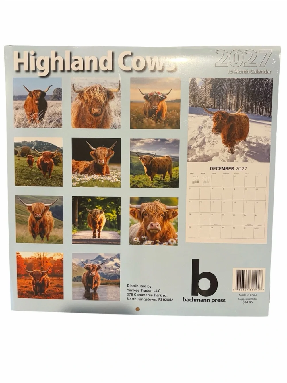 Highland Cows 2027 Calendar - Rust Brown